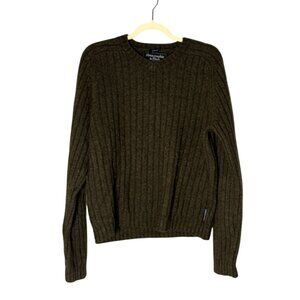 Abercrombie Fitch Ribbed Sweater Muscle Fit Lambswool Blend Vintage Size L